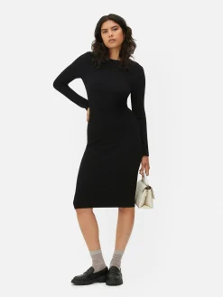 Robes|Primark Robe-pull à Col Ras-du-cou Et Manches Longues Noir