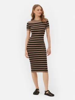 Robes|Primark Robe-pull Mi-longue à Manches Courtes Écru