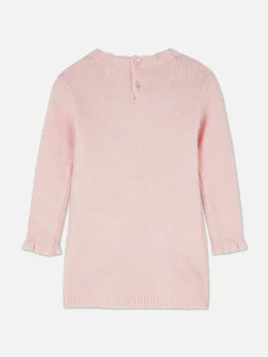 Robes Et Jupes|Primark Robe-pull Tricotée à Motif Lapin Et Collants Rose