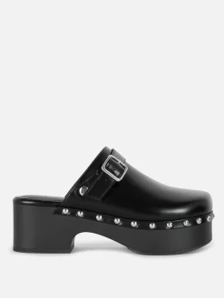 Chaussures À Talons|Primark Sabots Cloutés à Talon épais Rita Ora Noir