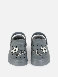 Chaussons|Primark Sabots Doublés De Fausse Fourrure à Motif Football Multicolore