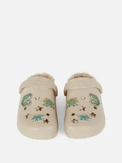 Chaussons|Primark Sabots Doublés En Fausse Fourrure à Motif Dinosaure Multicolore