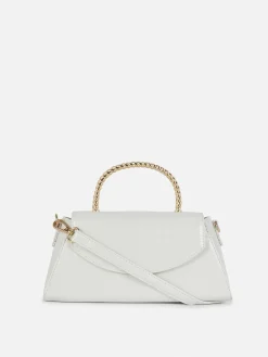 Sacs Et Porte-Monnaie|Primark Sac à Bandoulière En Imitation Croco Avec Poignée En Métal Écru