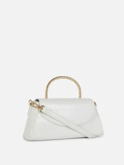 Sacs Et Porte-Monnaie|Primark Sac à Bandoulière En Imitation Croco Avec Poignée En Métal Écru