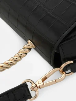 Sacs Et Porte-Monnaie|Primark Sac à Bandoulière En Imitation Croco Avec Poignée En Métal Noir