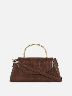 Sacs Et Porte-Monnaie|Primark Sac à Bandoulière En Imitation Croco Avec Poignée En Métal Marron