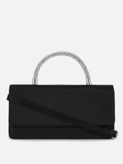 Sacs Et Porte-Monnaie|Primark Sac à Bandoulière En Satin Avec Anse à Strass Noir