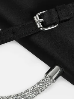 Sacs Et Porte-Monnaie|Primark Sac à Bandoulière En Satin Avec Anse à Strass Noir