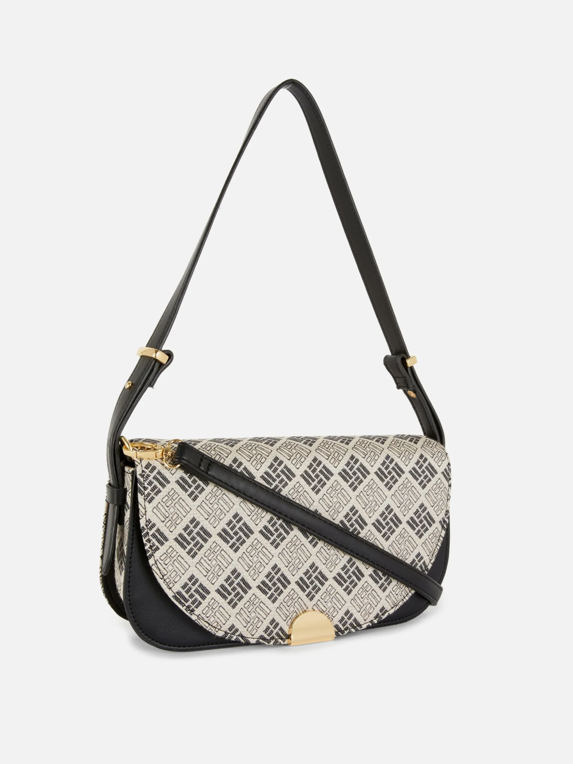 Sacs Et Porte-Monnaie|Primark Sac Bandoulière à Rabat Monogramme Noir