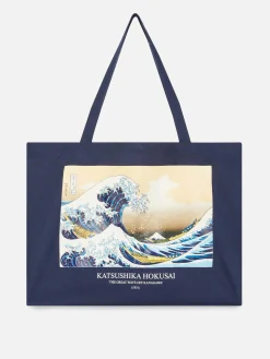 Accessoires Voyages|Primark Sac En Toile Hosukai La Grande Vague Bleu marine