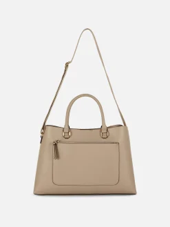 Sacs Et Porte-Monnaie|Primark Sac Fourre-tout En Simili Cuir à Poche Zippée Taupe