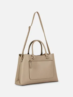 Sacs Et Porte-Monnaie|Primark Sac Fourre-tout En Simili Cuir à Poche Zippée Taupe