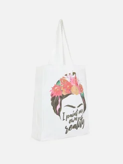 Accessoires Voyages|Primark Sac Fourre-tout Imprimé Frida Kahlo Blanc