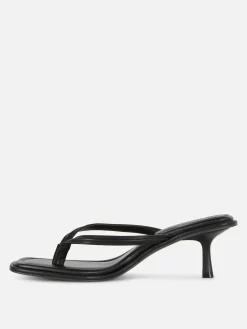 Chaussures À Talons|Primark Sandales à Talon Bas Avec Entre-doigt Noir