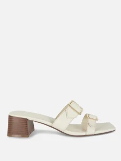 Chaussures À Talons|Primark Sandales à Talon Bloc Avec Boucles Blanc