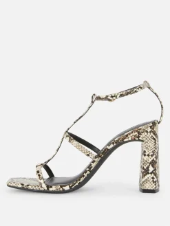 Chaussures À Talons|Primark Sandales à Talon Carré Et Bride En T Rita Ora Multicolore