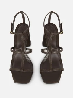 Chaussures À Talons|Primark Sandales à Talon Carré Et Bride En T Rita Ora Chocolat