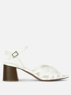 Sandales|Primark Sandales à Talons Et Brides Croisées Blanc