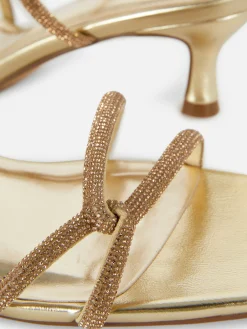 Chaussures À Talons|Primark Sandales Fantaisie à Talons Bas Doré