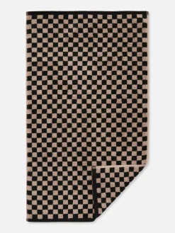 Serviettes|Primark Serviette Essuie-mains à Imprimé Damier Taupe