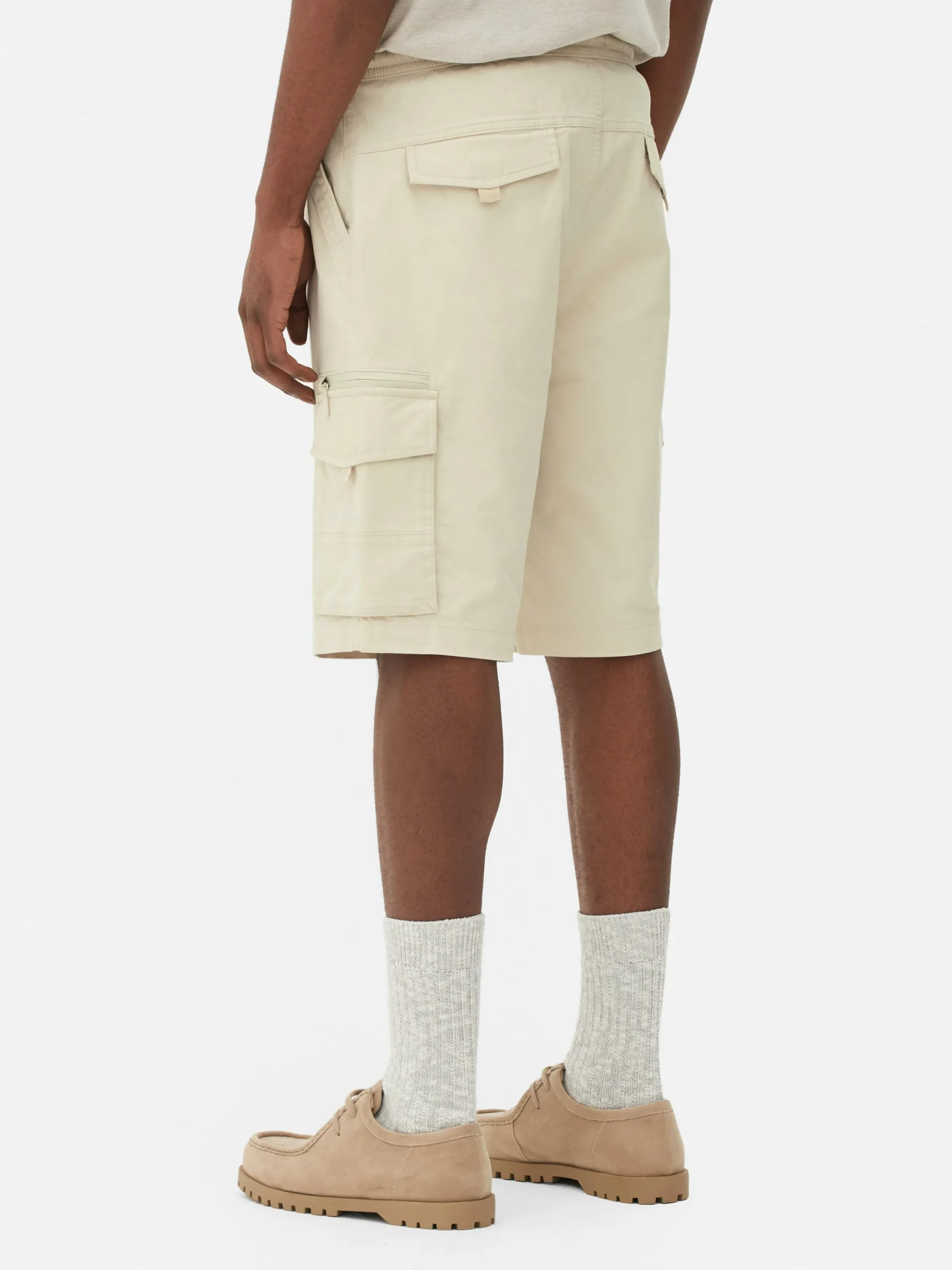 Shorts|Primark Short Cargo Avec Cordon De Serrage Grège