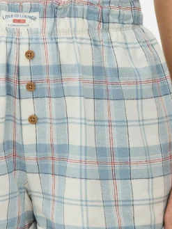 Bas De Pyjama|Primark Short De Pyjama En Flanelle à Carreaux Bleu