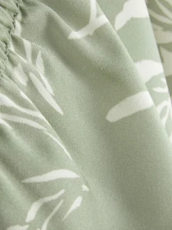 Bas De Pyjama|Primark Short De Pyjama En Satin à Motif Feuilles Vert clair
