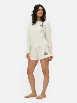 Bas De Pyjama|Primark Short De Pyjama Gaufré Disney Mickey Mouse Ivoire