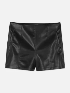 Shorts|Primark Short En Simili Cuir Noir