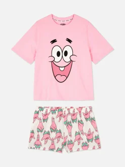 Ensembles Pyjamas|Primark Short Et T-shirt Femme Bob L'éponge Patrick étoile De Mer Pour Toute La Famille Rose