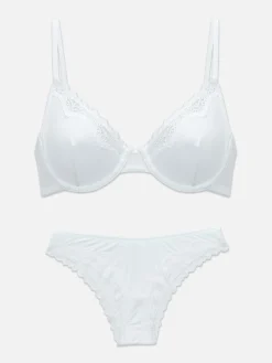 Ensembles Lingerie|Primark Soutien-gorge Non Rembourré Et Culotte En Dentelle Blanc
