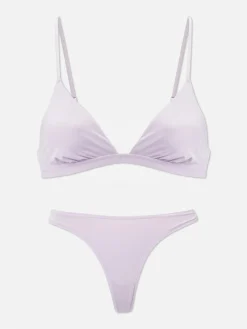 Ensembles Lingerie|Primark Soutien-gorge Triangle Et String En Microfibre Lilas