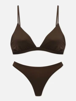 Ensembles Lingerie|Primark Soutien-gorge Triangle Et String En Microfibre Figue