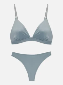 Ensembles Lingerie|Primark Soutien-gorge Triangle Et String En Microfibre Gris clair