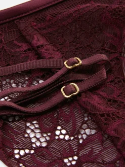 Culotte|Primark String En Dentelle à Double Lanière Bordeaux
