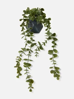Plantes Et Fleurs Artificielles|Primark Succulente Artificielle Suspendue Dans Pot Géométrique Noir