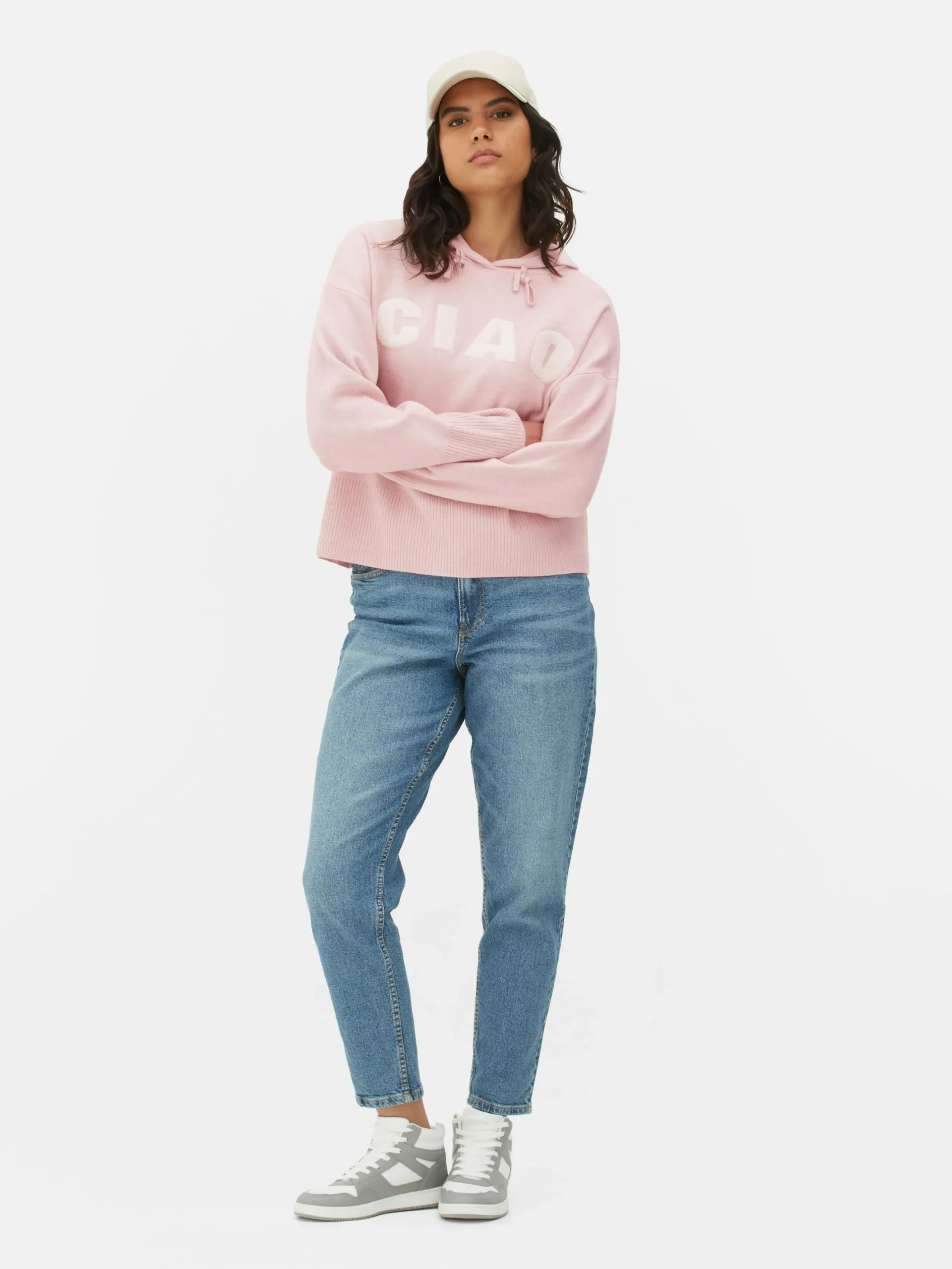 Sweats À Capuche Et Sweat-Shirts|Pulls Et Gilets|Primark Sweat à Capuche Tricoté à Message Rose poudré