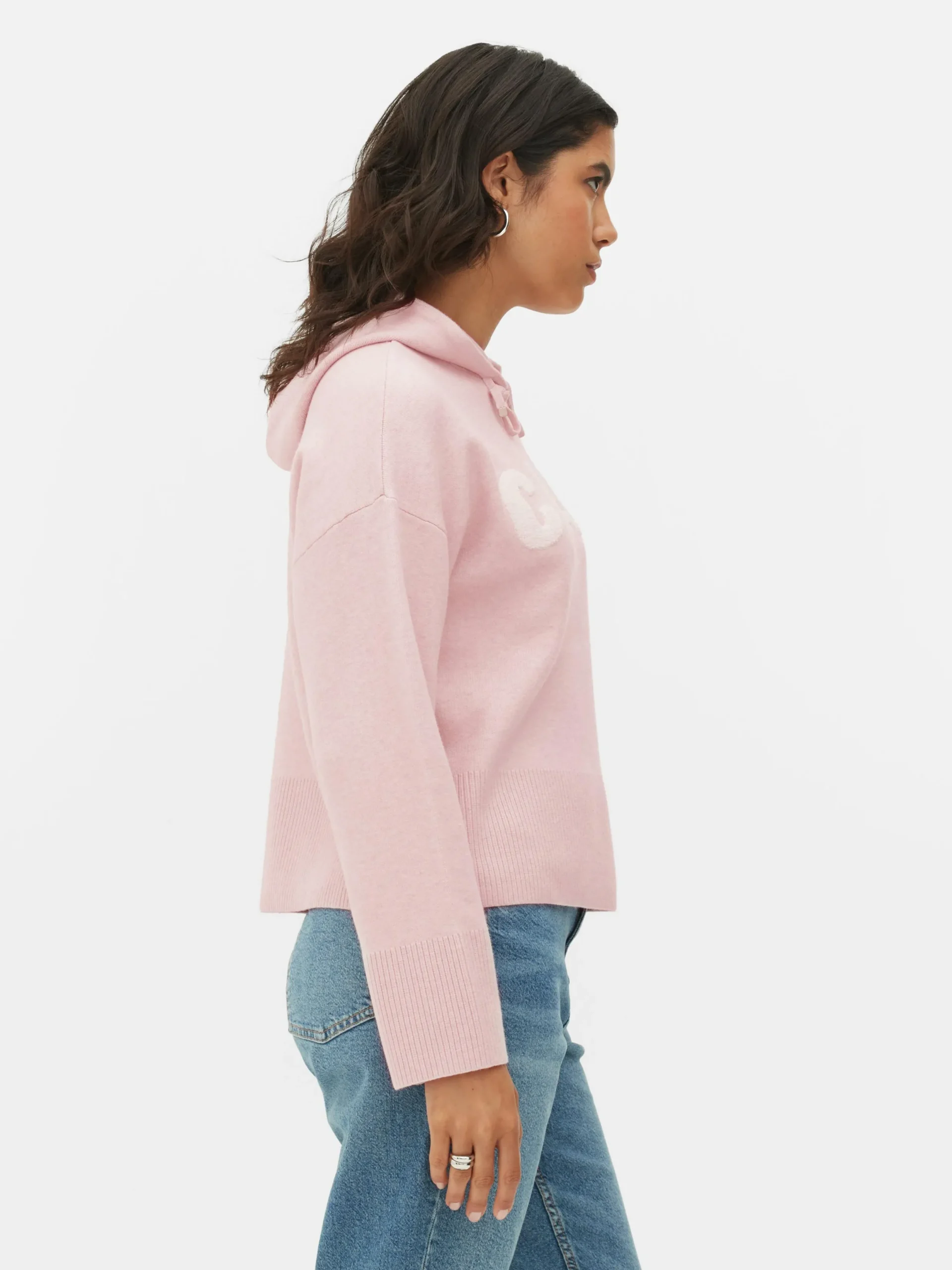 Sweats À Capuche Et Sweat-Shirts|Pulls Et Gilets|Primark Sweat à Capuche Tricoté à Message Rose poudré