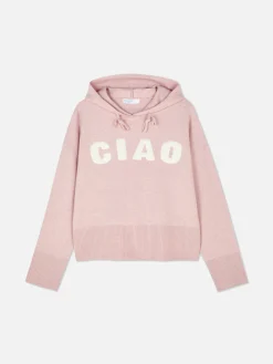Sweats À Capuche Et Sweat-Shirts|Pulls Et Gilets|Primark Sweat à Capuche Tricoté à Message Rose poudré