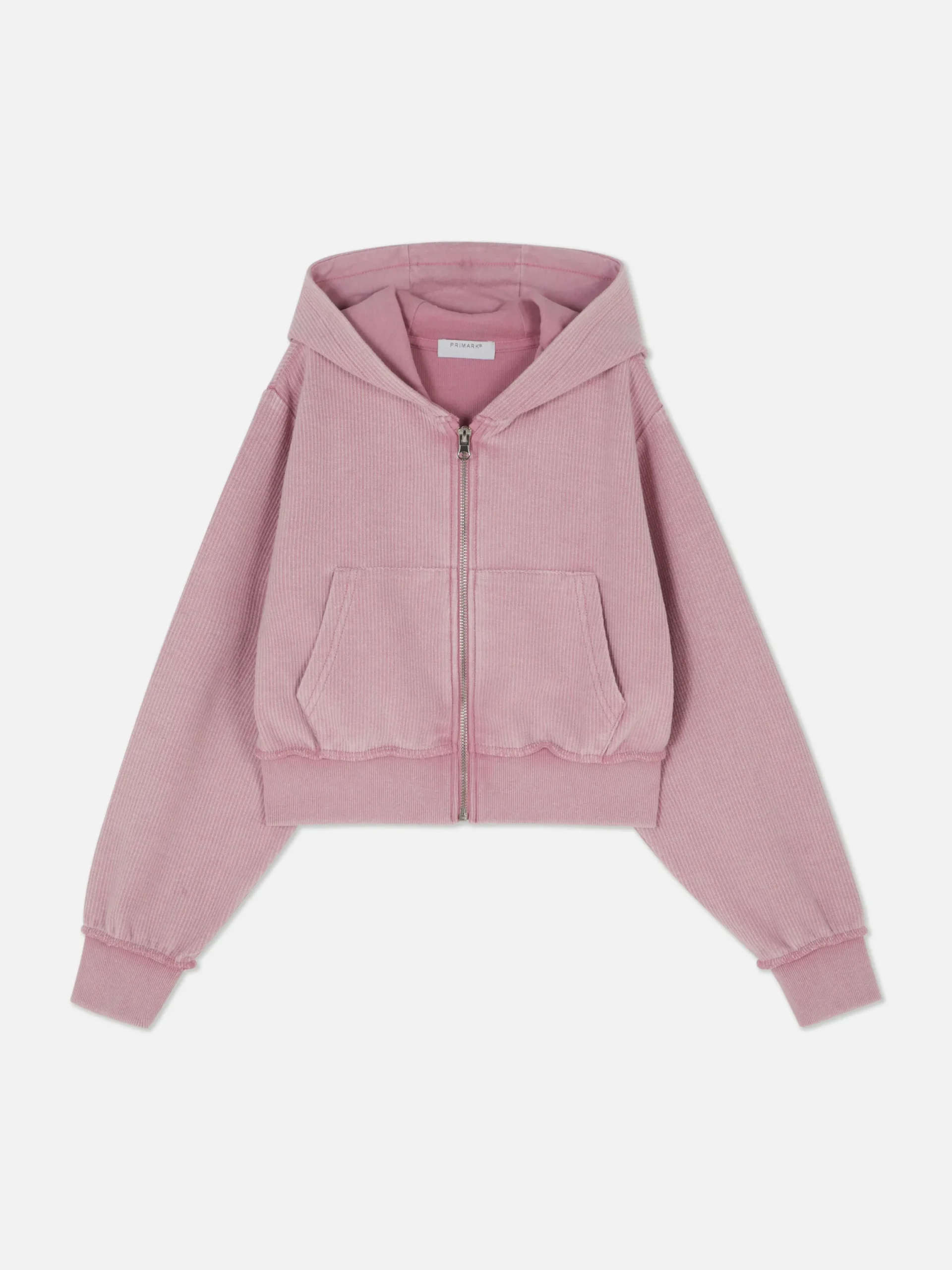 Sweats À Capuche Et Sweat-Shirts|Primark Sweat Côtelé Zippé à Capuche Rose