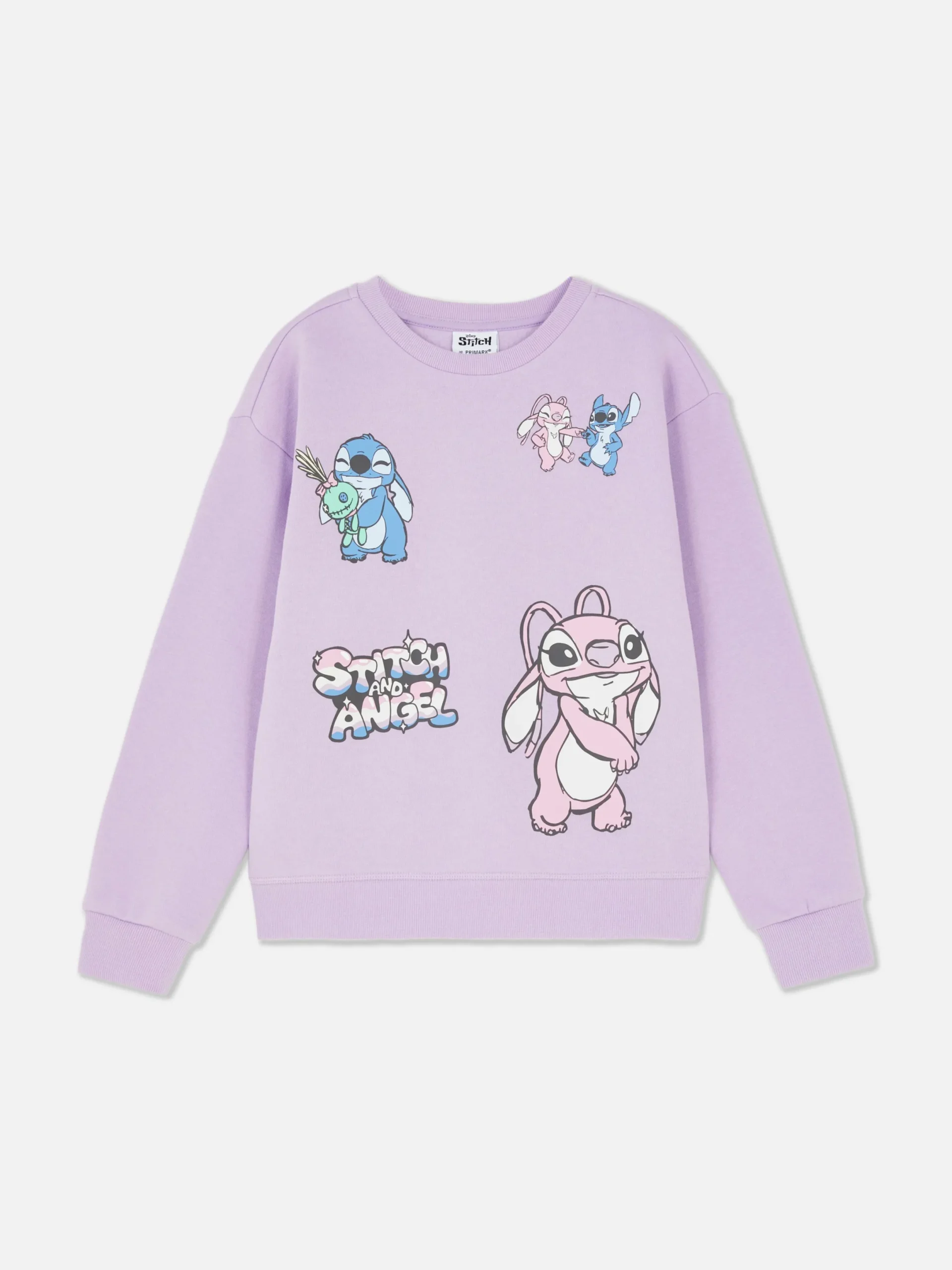Sweats À Capuche Et Sweat-Shirts|Primark Sweat-shirt à Col Ras-du-cou Disney Stitch & Angel Violet