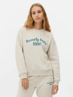 Sweats À Capuche Et Sweat-Shirts|Primark Sweat-shirt à Col Ras-du-cou Avec Message Crème