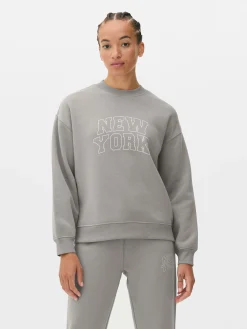 Sweats À Capuche Et Sweat-Shirts|Primark Sweat-shirt à Col Ras-du-cou Avec Message Gris