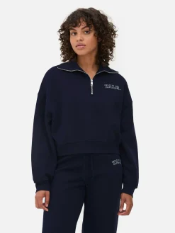 Sweats À Capuche Et Sweat-Shirts|Primark Sweat-shirt à Col Zippé à Coordonner Yale Bleu marine