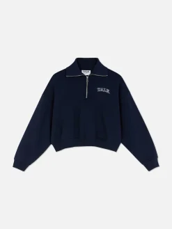 Sweats À Capuche Et Sweat-Shirts|Primark Sweat-shirt à Col Zippé à Coordonner Yale Bleu marine