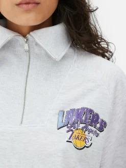 Sweats À Capuche Et Sweat-Shirts|Primark Sweat-shirt à Col Zippé NBA Los Angeles Lakers à Coordonner Gris