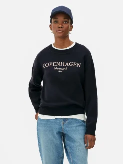 Sweats À Capuche Et Sweat-Shirts|Primark Sweat-shirt à Message Sur Le Devant Bleu marine