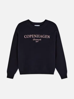 Sweats À Capuche Et Sweat-Shirts|Primark Sweat-shirt à Message Sur Le Devant Bleu marine