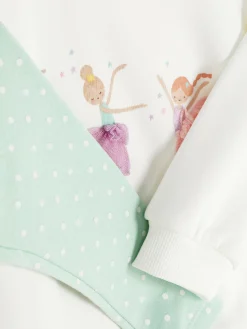 Ensembles Et Tenues|Primark Sweat-shirt à Motif Ballerine Et Legging à Pois Écru