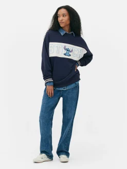 Sweats À Capuche Et Sweat-Shirts|Primark Sweat-shirt à Texte Contrasté Disney Stitch Bleu marine